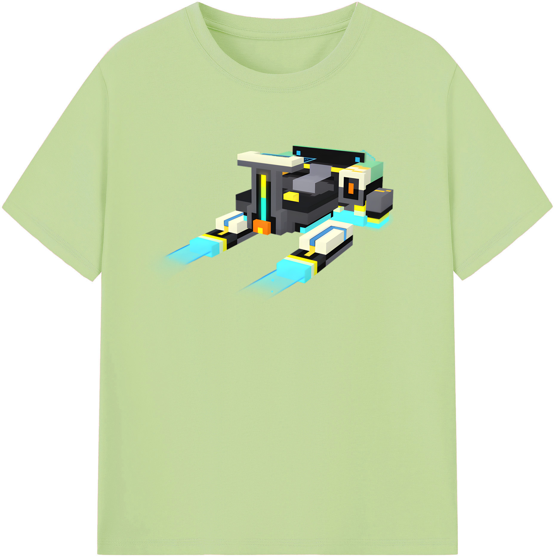 （画像用） マインクラフト ブロックの世界 Minecraft MC Block world 綿100％半袖Tシャツ（フロントプリント）